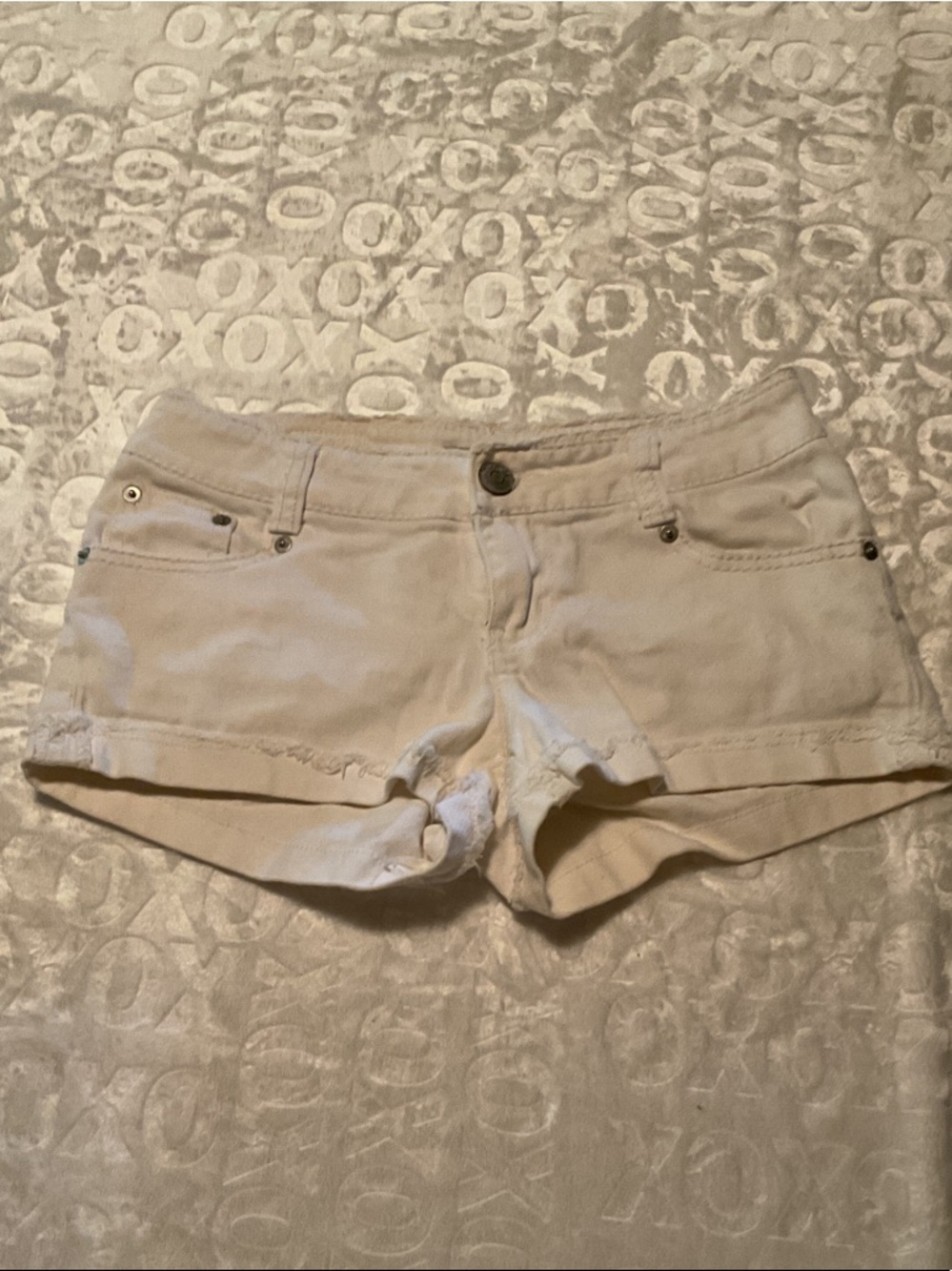 Paris Blues White Denim Roll-Cuff Jean Shorts